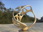 Handmade Abstract Outdoor Bronze Sculpture , Painted Outdoor Lawn Ornament