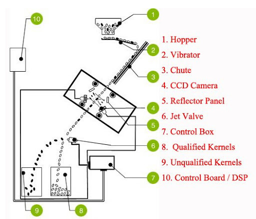 Crawler Ore Colour Separator Machine 4kw High Resolution Image Acquisition System
