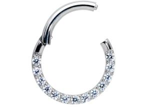 Wholesale 0.1ct Diamonds Tragus Piercing Ring , White Gold Nose Ring Inner Dia 8-15mm from china suppliers