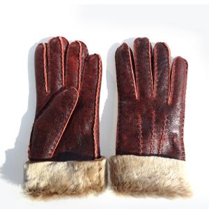 Wholesale Fashion Lady's Double Face Sheep Skin Winter Glove from china suppliers