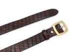 1.5" Mens Casual Leather Belt Alloy Buckle Debossed Logo