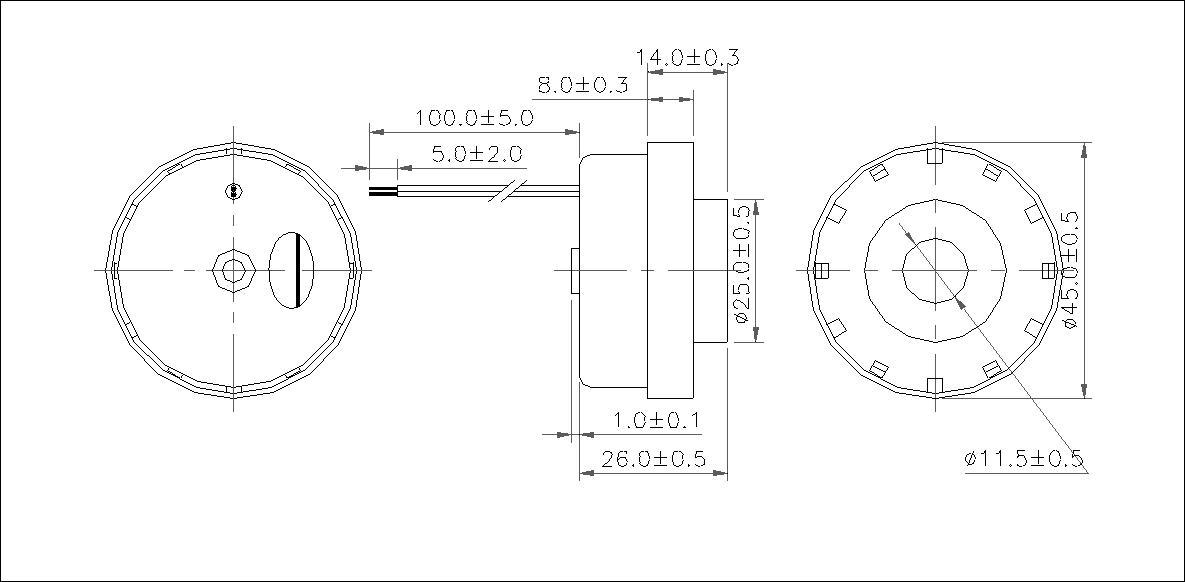 Piezo Buzzer 45mm*26mm 2.9kHz 12VDC for Alarm LS-45290G-L100A3W-S12