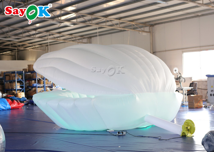 White 3m LED Light Inflatable Shell Model For Wedding Decoration