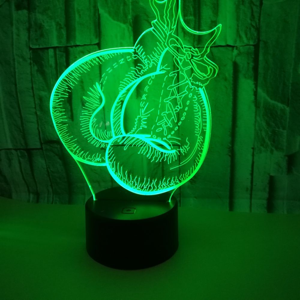 Custom OEM company logo sports explosion models boxing gloves 3D colorful night lights lamp