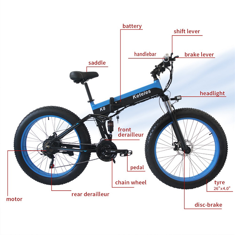 45km/H 26 Fat Tire Electric Bike , Shimano Geared Carbon Fiber E Bike