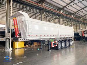 Wholesale 4 Axles 80 Ton U-shaped Dump Trailer with Tubeless Tyres for Sale in Guyana from china suppliers