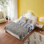 Simple Design Upholstery Headboard Wooden Kingsize Modern Bed