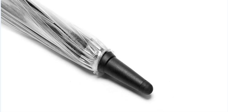 PVC Straight Clear Dome Shaped Umbrella Automatic Open Arc 42 Inch 8 Ribs