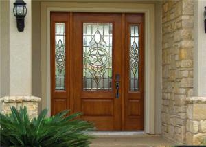 Wholesale Exterior Solid Wood Door Front Entry Inswing / Outswing Opening With Sidelites Open Door from china suppliers