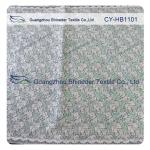 Green Double Color Matalic Embroidered Lace Fabric / Dressmaking Fabric
