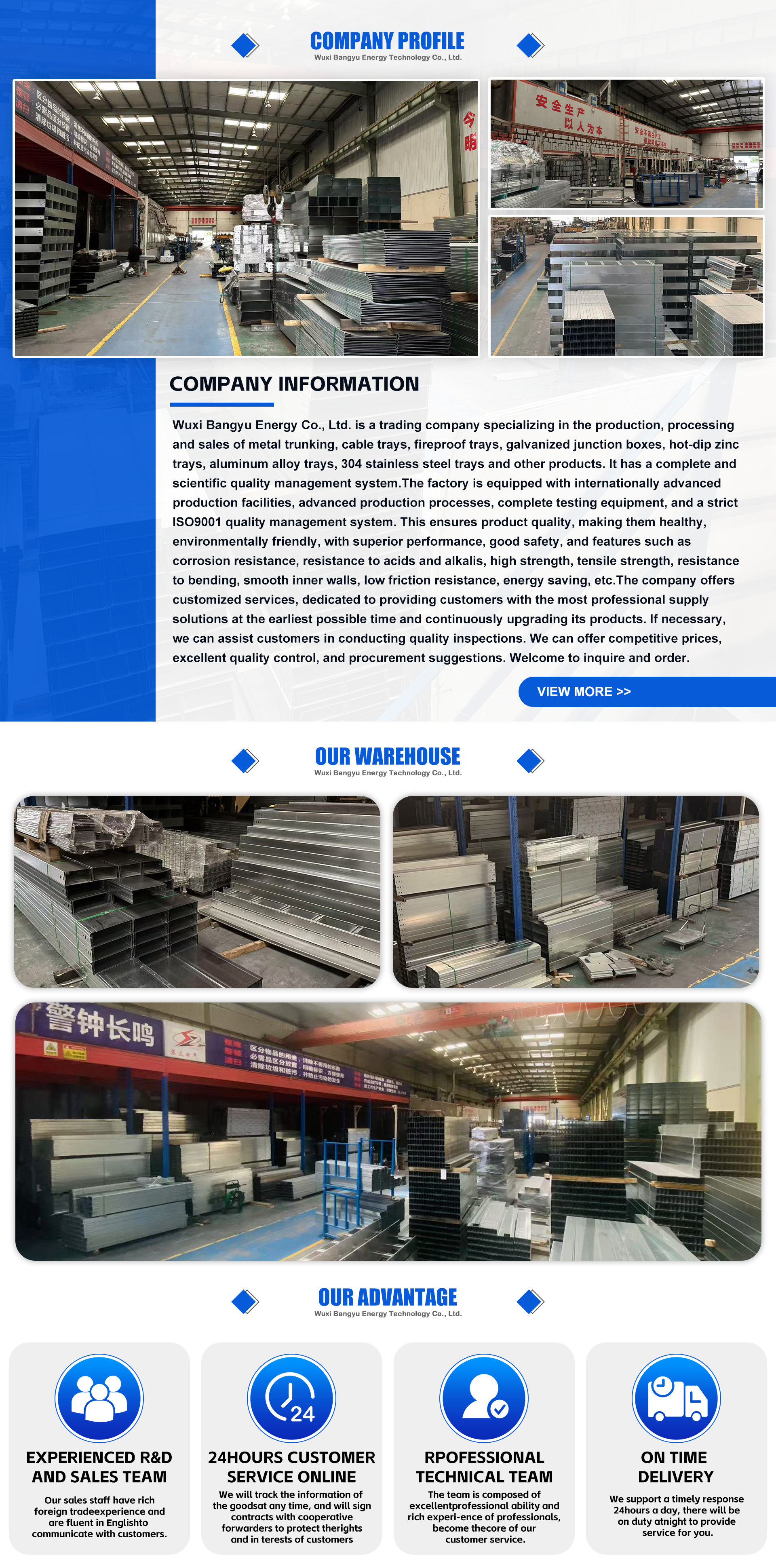 Rustproof Industrial Aluminum Alloy Trough Cable Trunking Electrical Cable Tray System