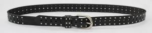 Wholesale Punching Holes &amp; Metal Studs Decoration Mens Casual Belts , Black Leather Belt from china suppliers