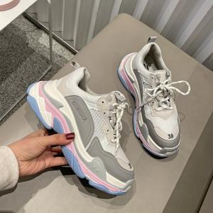 Wholesale Suede PU Womens Sports Running Shoes Polyurethane Rubber Sole Old Daddy Shoes from china suppliers