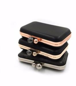 Wholesale 2019 hot sale rose gold metal purse frame cross iron evening bag frame with ball lock from china suppliers