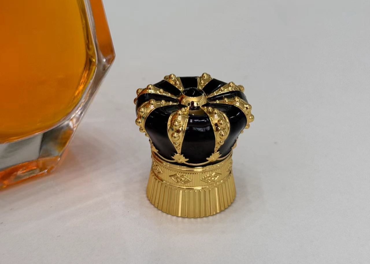 Zinc Alloy Hexagonal Shape Perfume Bottle Caps for Customized Color and Logo