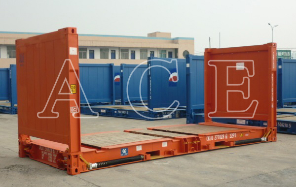 20ft 20 ft 20 Flat Rack Flatrack Container Ocean Shipping Containers Tare Weight 2750KGS Floor 28mm Plywood Floor