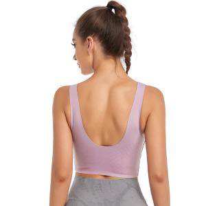Wholesale Deep U Type Crop Top Sports Bra Shockproof Gathered Shock Absorber Run Bra from china suppliers