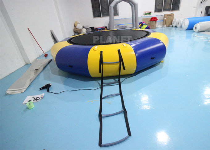 3m Kids Inflatable Water Games Floating Trampoline With Ladder