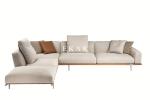 L Shaped Modern Leather and Fabric Italian Design Corner Sofa