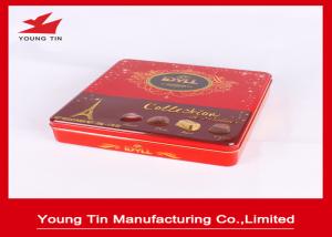Wholesale Food Grade Square Metal Chocolate Tin Cans Full Color Printed 215 x 215 x 45 MM from china suppliers