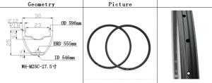 Wholesale super light 30mm width MTB carbon rims 650b clincher Mountain bike 27.5 er clincher rims from china suppliers