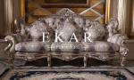Baroque Majlis sofa Luxury Fabric Silk Curved Living Room Furniture European
