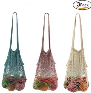 Wholesale AQL Cotton Net Shopping Bags , BRC Mesh Grocery Tote bag Reusable Fabric from china suppliers