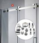 Shower Roller Sliding Glass Hardware in Chrome for Durable Wire Bathroom Barn