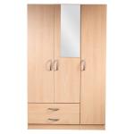 Antique Style Sliding Door Wardrobe / Colored Solid Wood Wardrobe Closet
