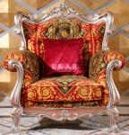 Classic Antique Design Solid Wooden Carved Luxury Fabric Sofa