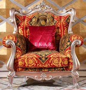 Wholesale Classic Antique Design Solid Wooden Carved Luxury Fabric Sofa from china suppliers