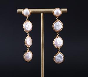 Wholesale Vintage Circle Earrings For Women Irregular Baroque Pearl Earring Natural Baroque Pearl Earring Jewelry Set Gift from china suppliers