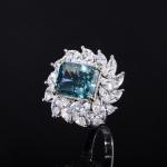 Lanciashow 925 Sterling Silver Women Ring with Lab Stone for Party, Wedding,