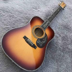 Wholesale 41&quot; Solid Spruce Top Abalone D Style Acoustic Guitar with Burst Maple Body Ebony Fingerboard from china suppliers