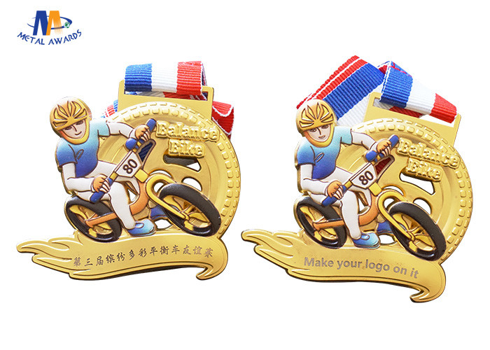 Round Banlance Bike 65MM Stock Medals With Ribbon