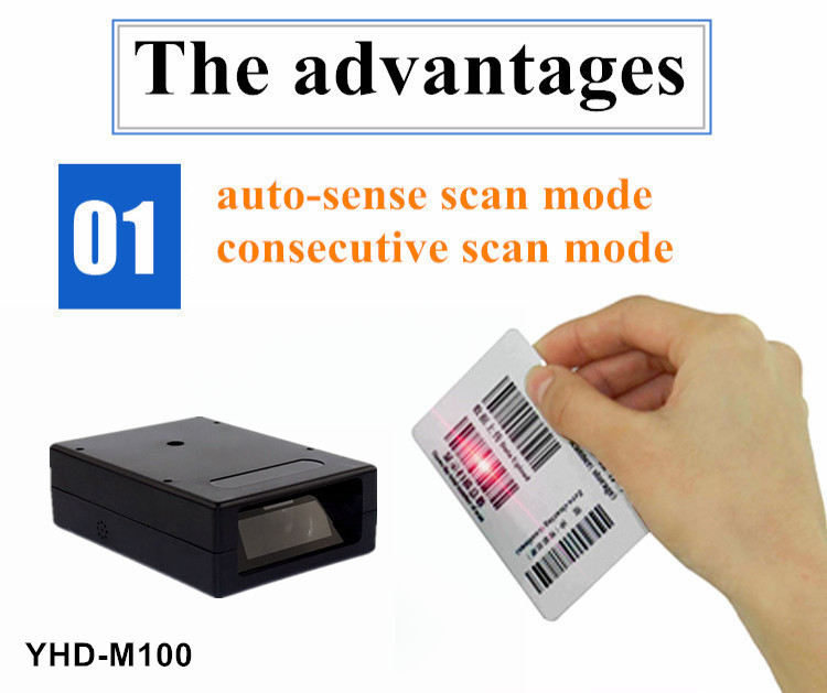Mini Barcode Scanner Module CMOS Fixed Mount 2D Barcode Scanner ROHS Approved