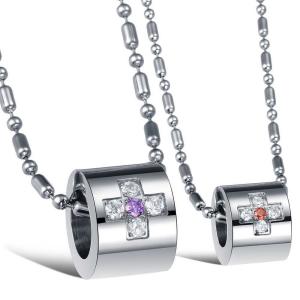 Wholesale New Fashion Tagor Jewelry 316L Stainless Steel couple Pendant Necklace TYGN097 from china suppliers