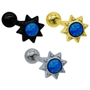 Wholesale Tongue Rings Opal Stone Jewelry Stainless Steel Piercing Ball Multiple Color from china suppliers