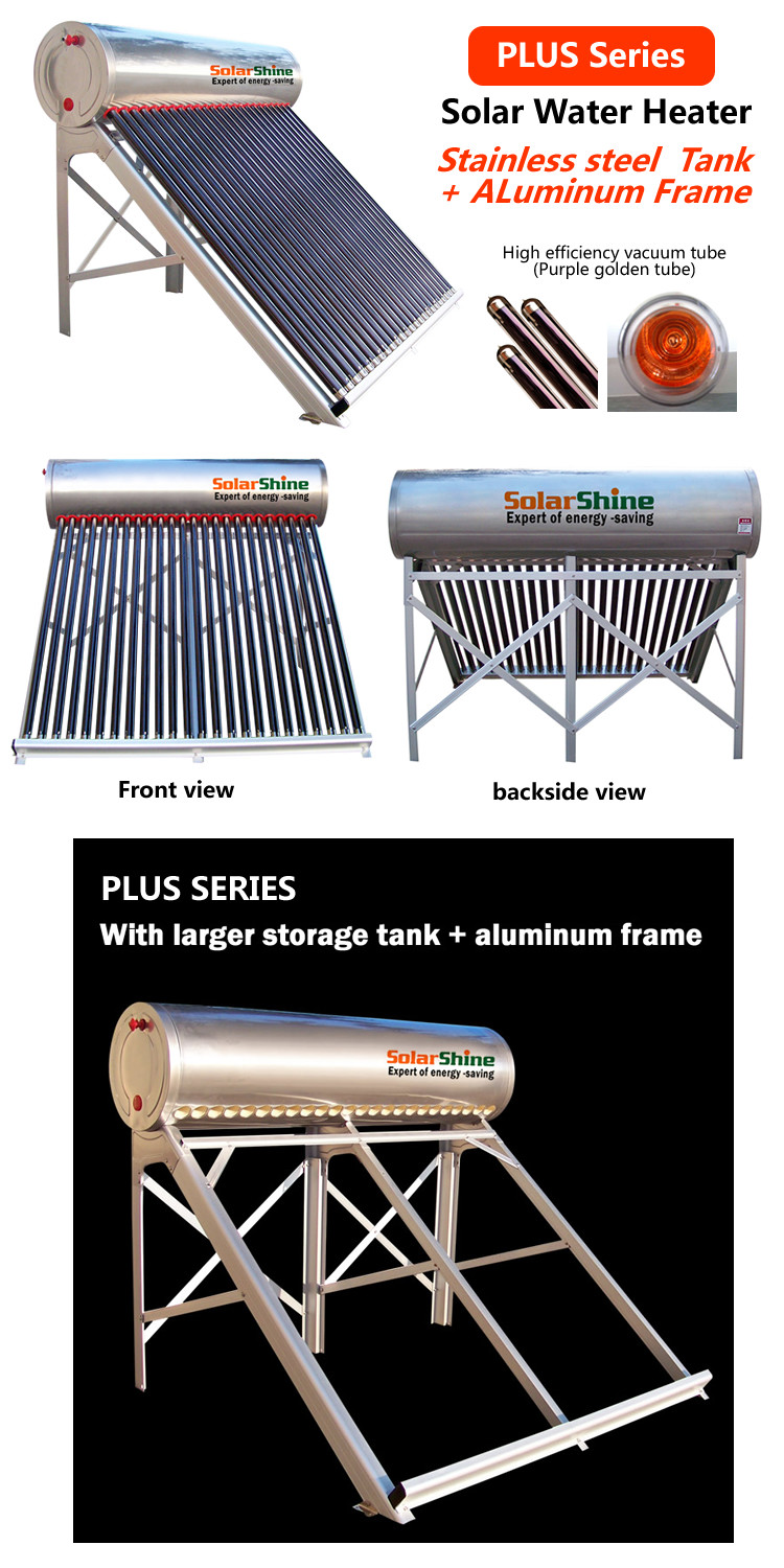 High Density Portable Solar Water Heater With Aluminum Alloy Frame