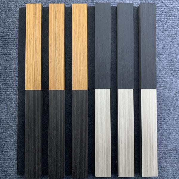 SGS Wood Veneer Decorative Wall Panels Reduce Noise Wooden Slats Partition