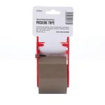 Supermarket BOPP Brown Packing Tape With Tape Cutter Pressure Sensitive Packing