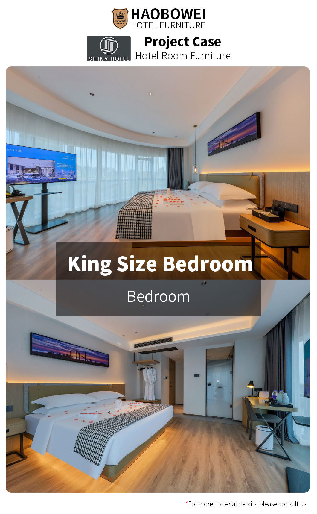 Wholesale Apartment Furniture Foshan Luxury King Size Bedroom Headboard Three Star Hotel