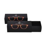 Lightweight Black Eyewear Drawer Box Packaging Sunglasses Foldable Kraft Paper
