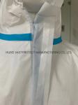En14126 Standard 65GSM Cat III Type 4/5/6 Blue Tape White Coverall Disposable CE