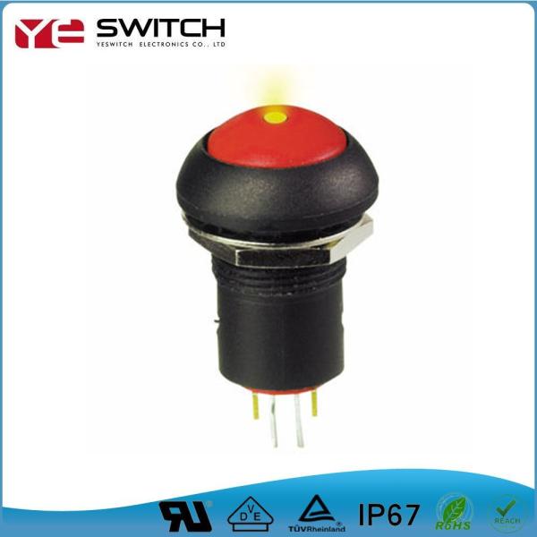 Red 12mm Waterproof Push Button Switch Plastic Push Button On Off Latching Switch