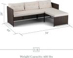 3 Seater Rattan Garden Sofa Set Luxury Balcony Leisure Lounge Wicker Patio