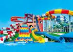 Water Play Equipment Fiberglass Water Slide , Commercial Pool Water Slide