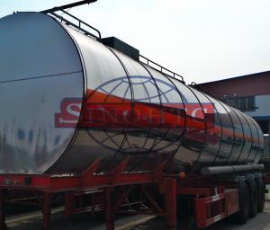 Wholesale Insulated Steel Cooking Oil Tank Trailer , 55 000 Liter Tri Axle Tanker Trailer from china suppliers