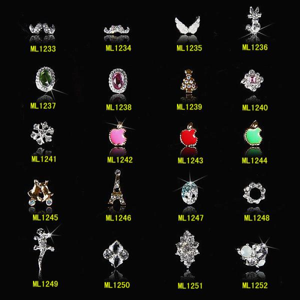 3D Nail Charms Stone Rhinestone Nail Art Tips Nail Bronze Alloy Decoration
