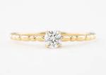 6MM Gold Ring With Solitaire Diamond , 0.8ct Moissanite Diamond Rings ODM